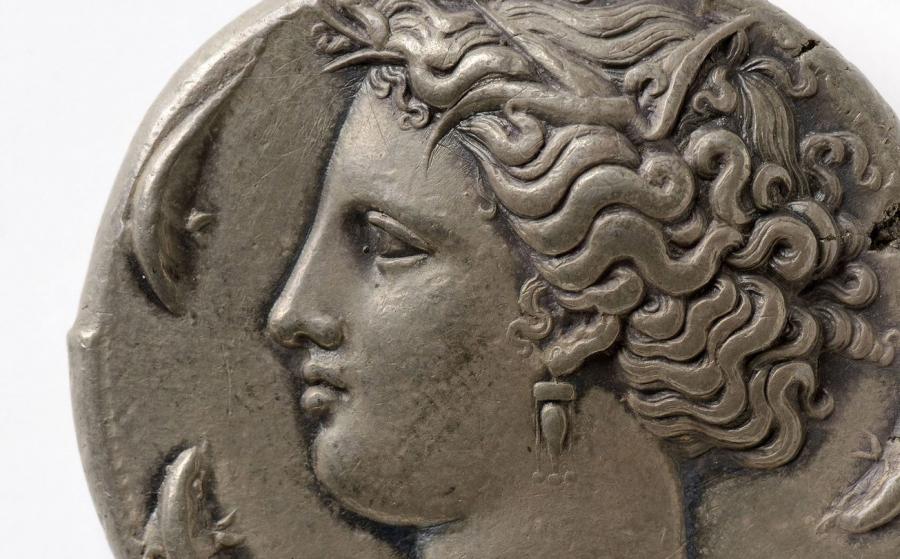 Grande Grèce, Evainète. Décadrachme de Syracuse, avers et revers. Vers 410 av. J.-C. 