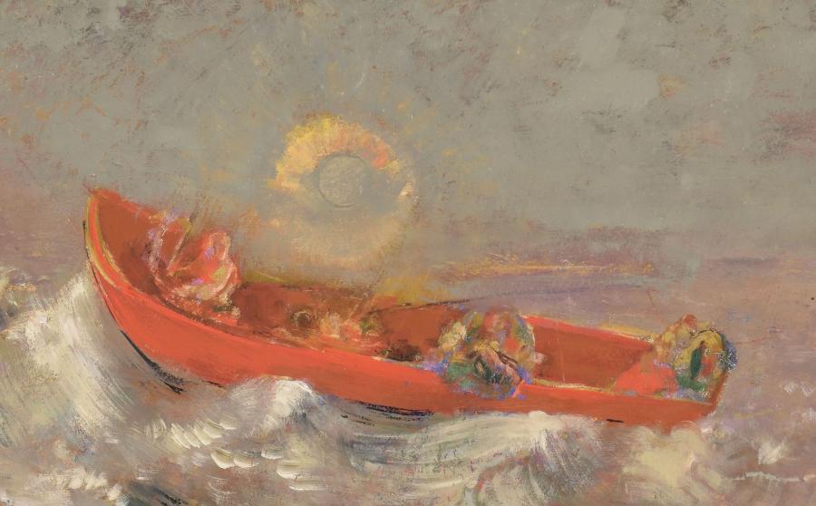 Odilon Redon, La Barque rouge, 1905.