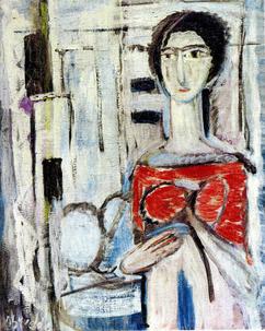 Bram van Velde, Figure de femme, en rouge, Corse, 1930, Pays-Bas, collection Van Toledo © Pays-Bas, coll. part. / Photo Ed Brandon