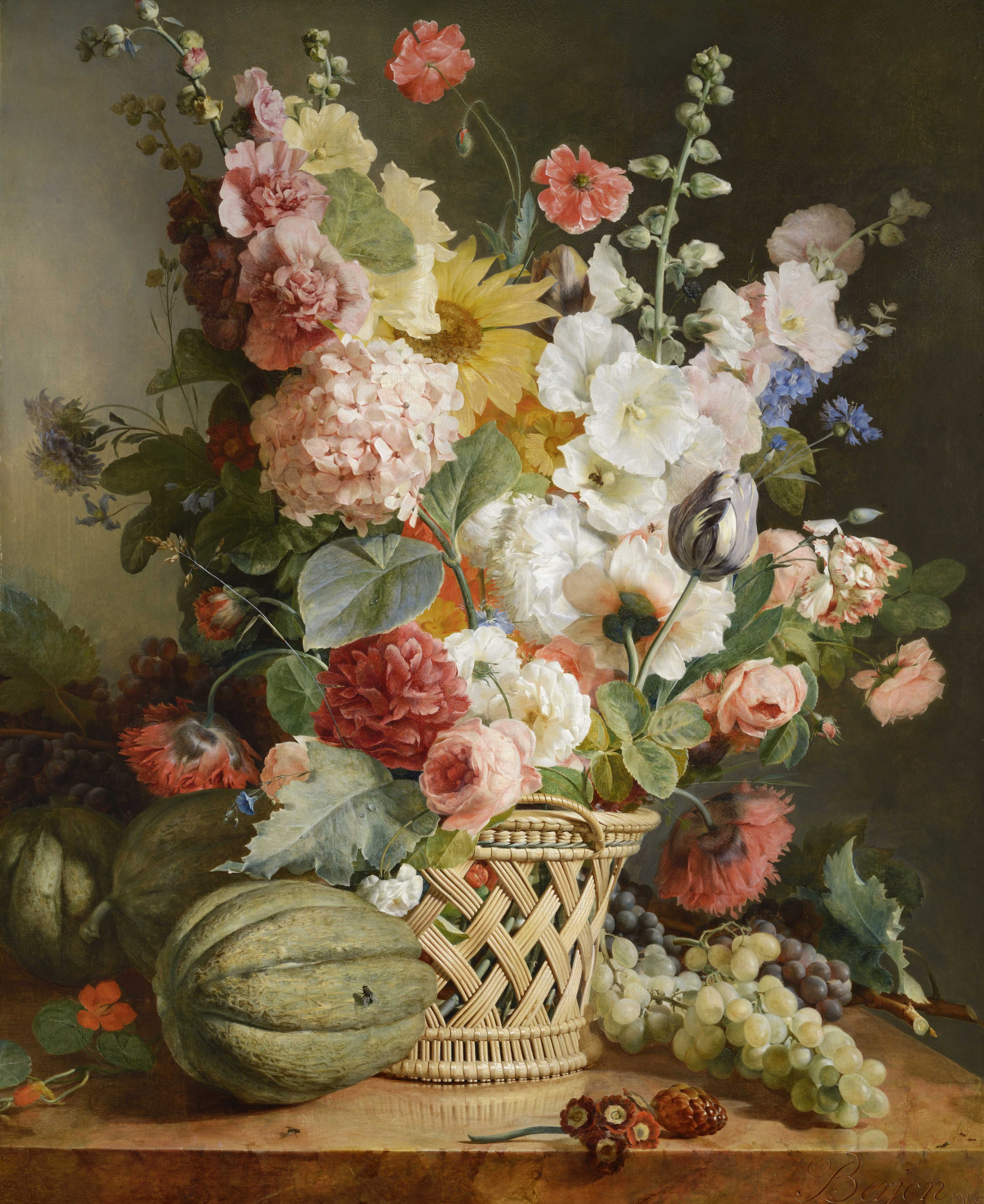 antoine-berjon-fruits-et-fleurs-dans-une-corbeille-dosier-1810