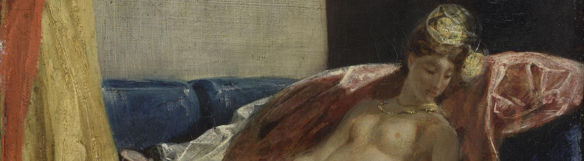 Eugène Delacroix, Femme carressant un perroquet,1827.