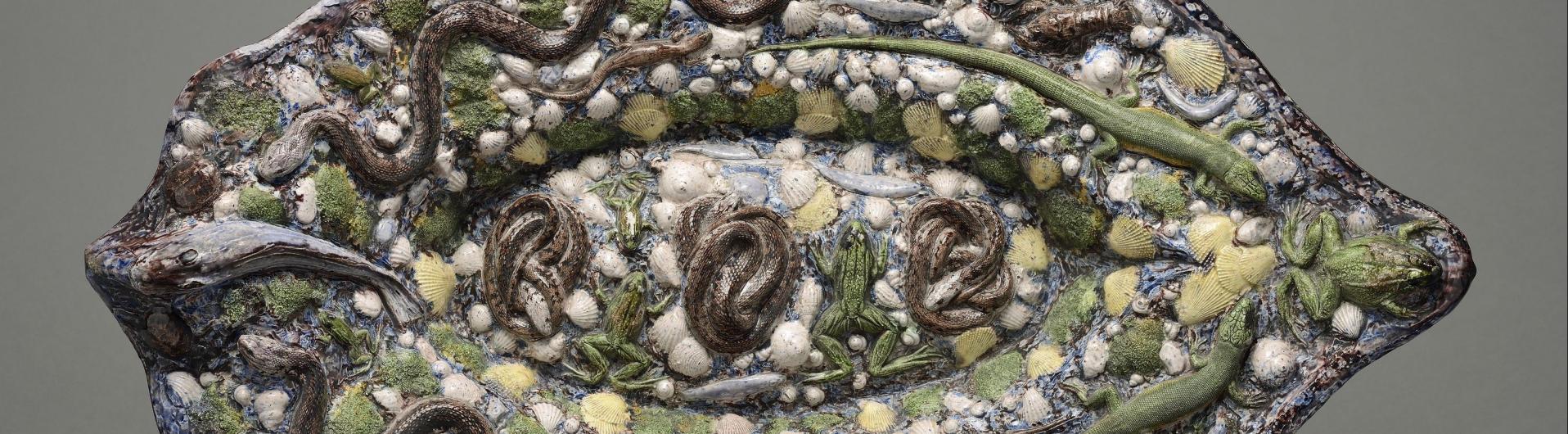 Bernard Palissy, Plat à décor de rustiques figulines, vers la fin du XVIe siècle. Image © Lyon MBA - Photo Alain Basset