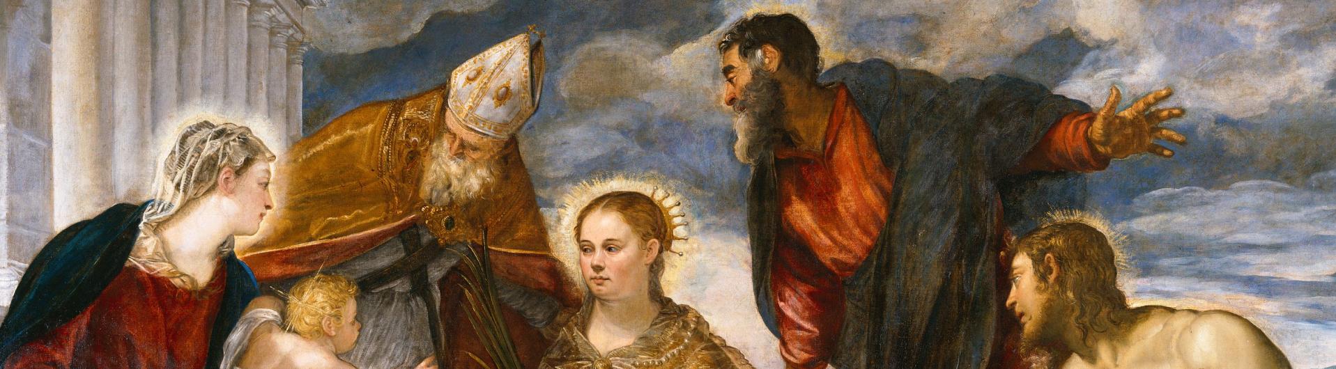Le Tintoret, La Vierge et l'Enfant avec sainte Catherine, saint Augustin, saint Marc et saint Jean-Baptiste, vers 1549.