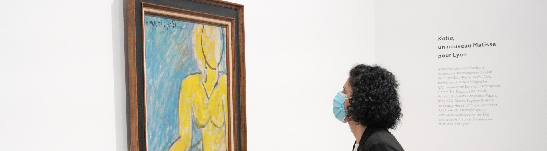 Katia à la chemise jaune, Henri Matisse, 1951© Succession H. Matisse, 2021. Image © Lyon MBA - Photo Stéphane Degroisse