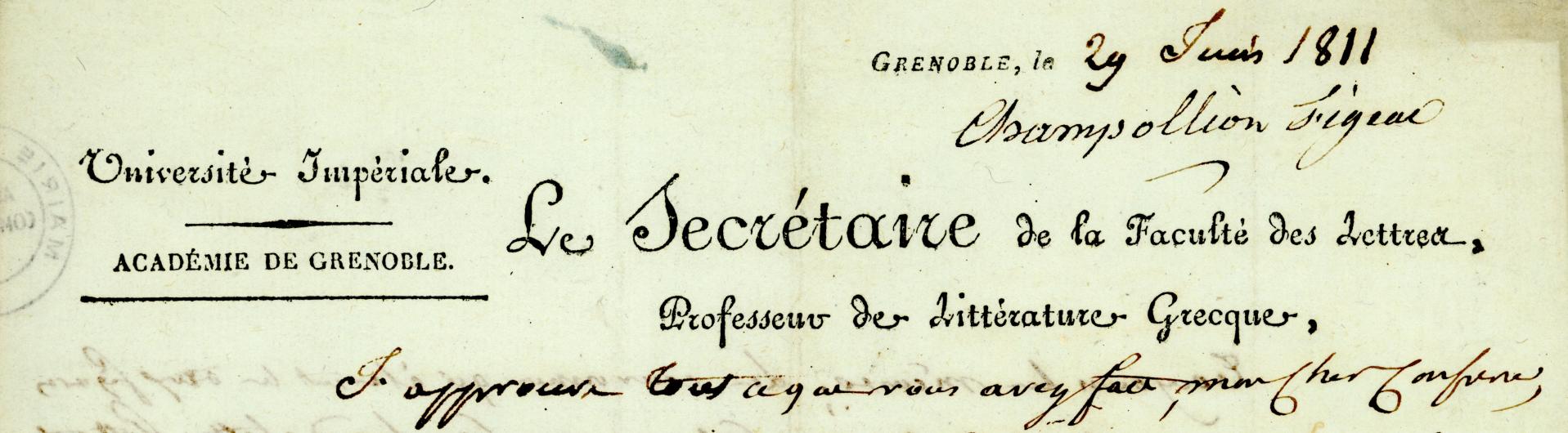 Lettre de Jacques-Joseph Champollion-Figeac à François Artaud