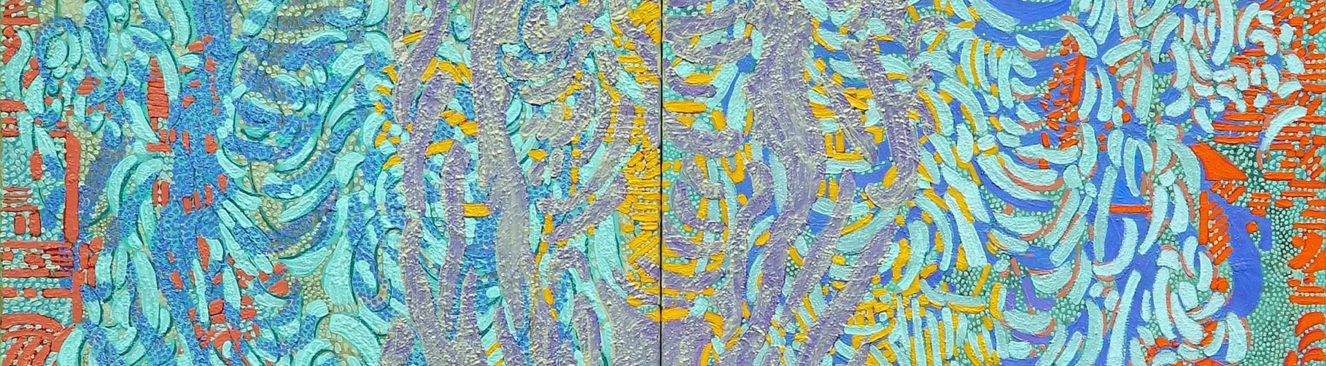 François Rouan, Transi 5 (Diptyque), 2021-2023