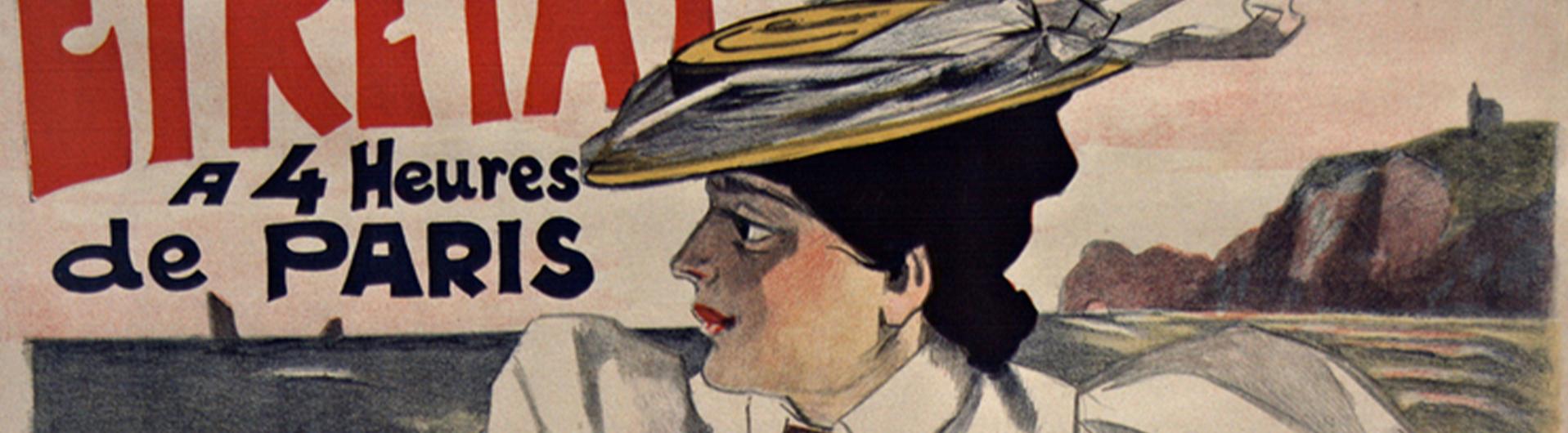affiche publicitaire d'époque pour Étretat