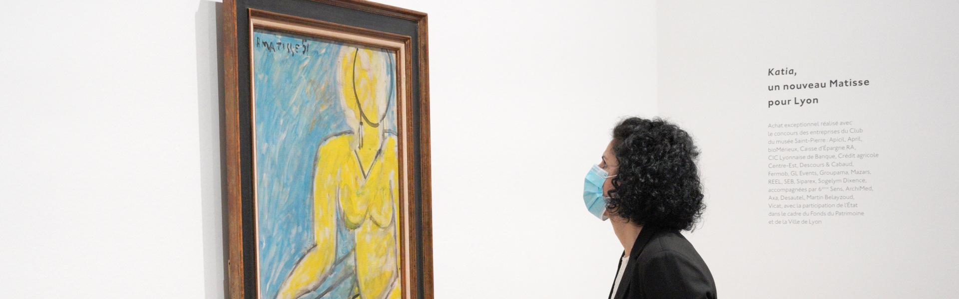 Katia à la chemise jaune, Henri Matisse, 1951© Succession H. Matisse, 2021. Image © Lyon MBA - Photo Stéphane Degroisse