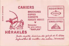 Buvard publicitaire cahier Héraklès