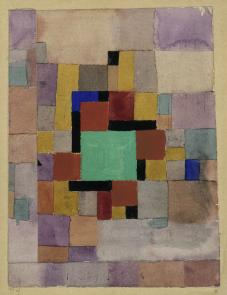 Paul Klee, Mit dem grünen Quadrat [Au carré vert], 69, 1919, Aquarelle sur papier, Gretchen & John Berggruen, San Francisco