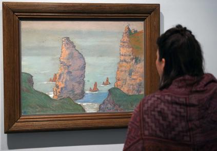 Jean Francis Auburtin, Aiguille d’Étretat dans la brèche, vers 1898