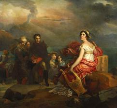 F. Gérard, Corinne au Cap Misène, 1819-1822, huile sur toile, 256 x 277 cm, Lyon, musée des Beaux-Arts