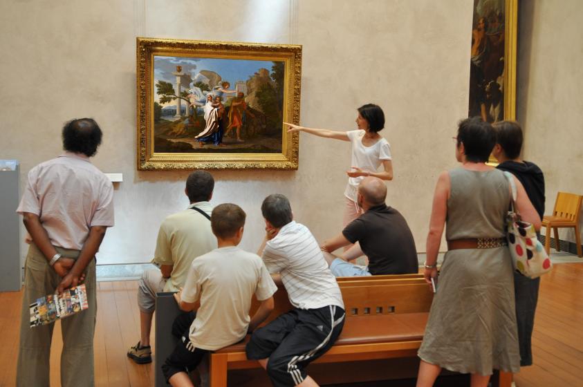 Visite adultes devant Poussin