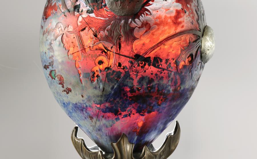 Émile Gallé (1846-1904), Vase orné de chardons, 1900