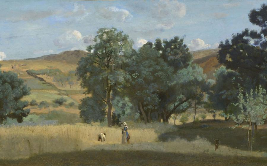 Jean-Baptiste Camille Corot, Champ de blé dans le Morvan, 1842.