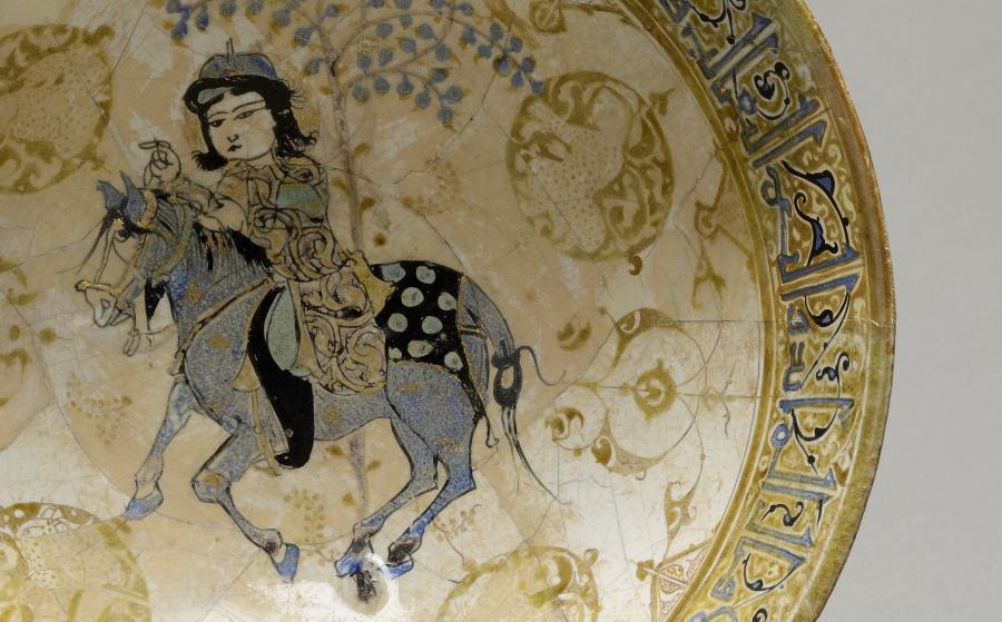 Coupe à décor de cavalier, Kashan, Perse, 1275-1325