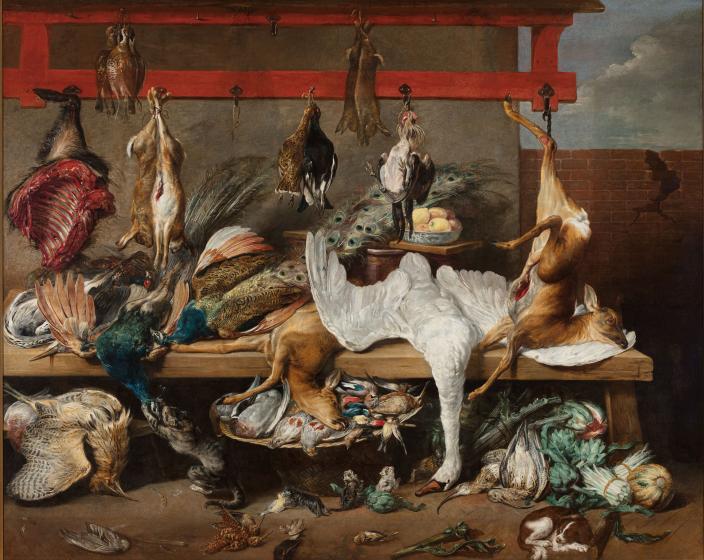 frans snyders table de_cuisine avec gibier et legumes