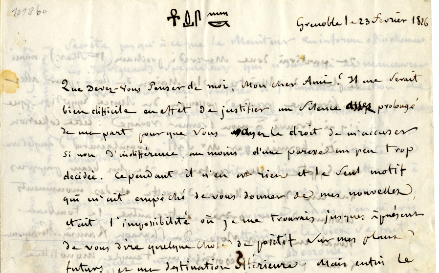 Lettre de Jean-François Champollion à François Artaud