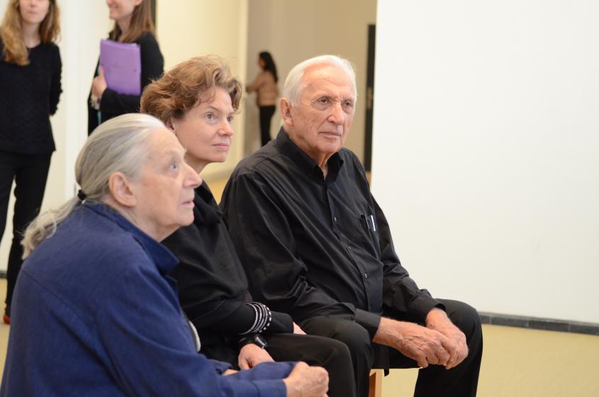 Pierre Soulages au musée des Beaux-Arts lors de l'exposition "Soulages XXIe siècle"