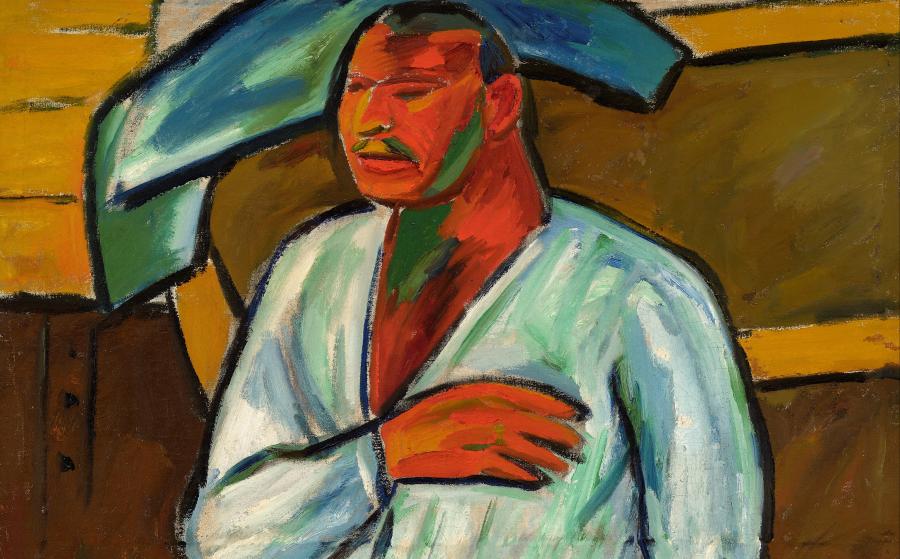 Mikhaïl Larionov, Portrait d’un athlète (Vladimir Bourliouk), 1910