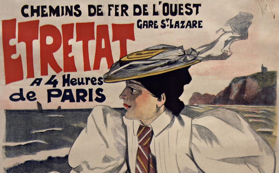 affiche publicitaire d'époque pour Étretat
