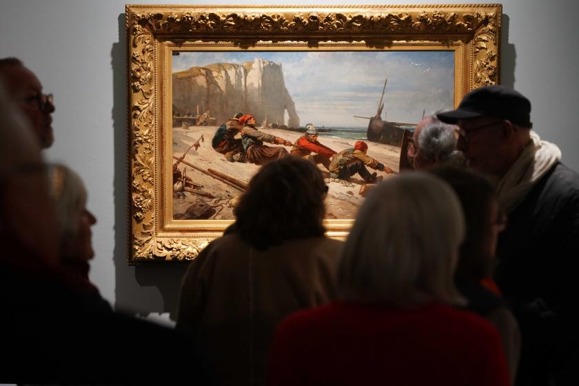 Eugène Le Poittevin, Le Halage d’un canot, souvenirs de la plage d’Étretat