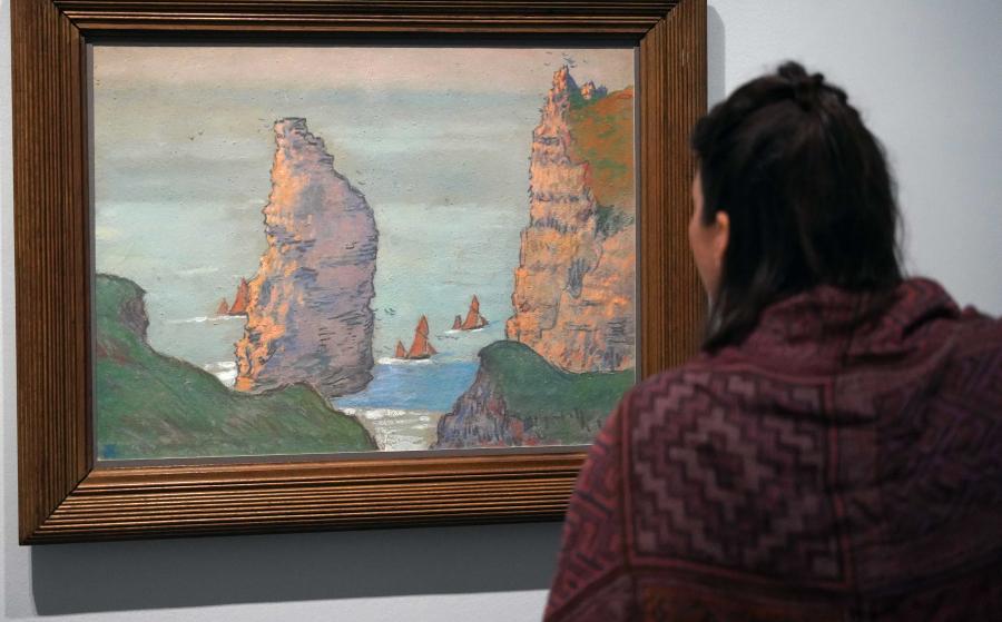 Jean Francis Auburtin, Aiguille d’Étretat dans la brèche, vers 1898