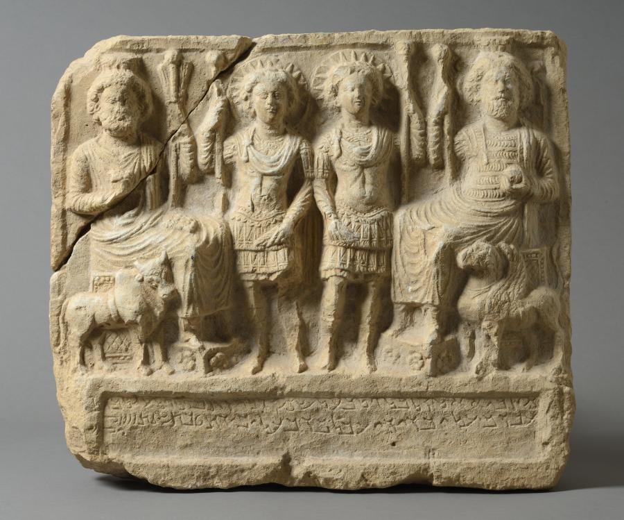 Syrie, Palmyre ,Bas relief avec Bêl et Ba'alsâmin, 121 après J.-C.