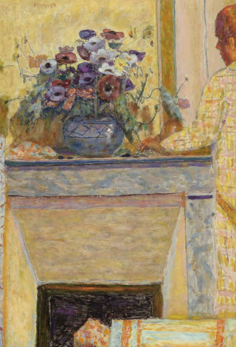 Pierre Bonnard, Fleurs sur une cheminée au Cannet,1927.