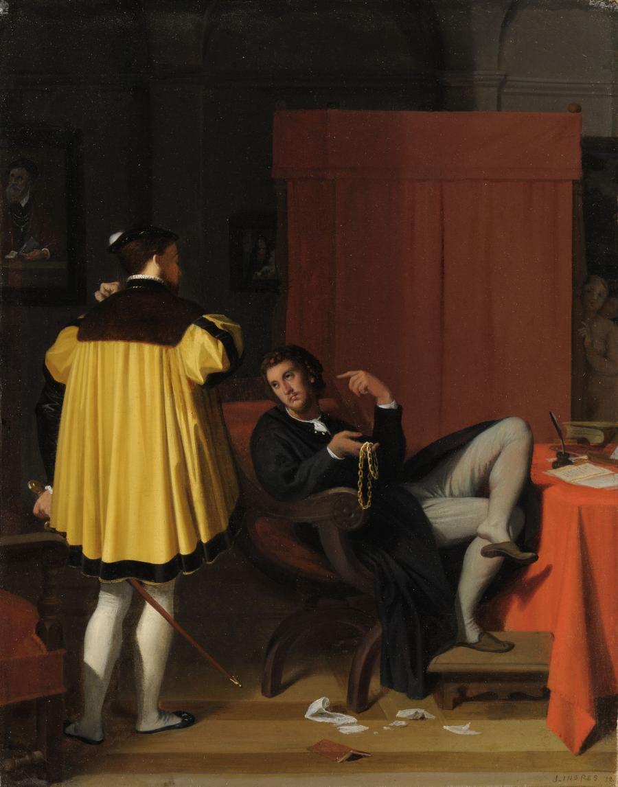 Jean-Auguste-Dominique Ingres, L'Arétin et l'envoyé de Charles Quint,1848.