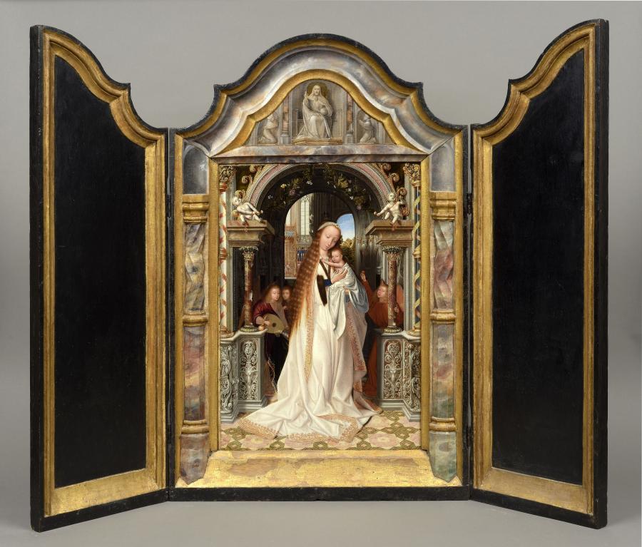 Quentin Metsys, Vierge à l'enfant entourée d'anges, vers 1509.