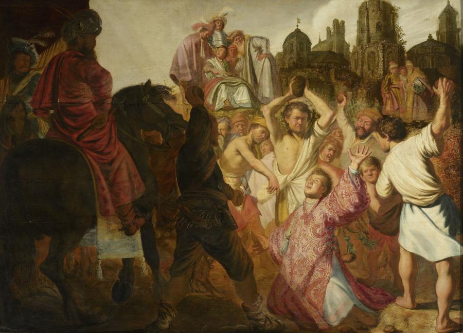 Harmensz van Rijn Rembrandt, La Lapidation de Saint Etienne, 1625.