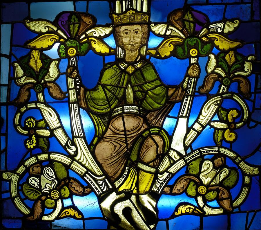 Vitrail Roi de l’Arbre de Jessé, Basilique de Saint-Denis, Île-de-France, Vers 1145