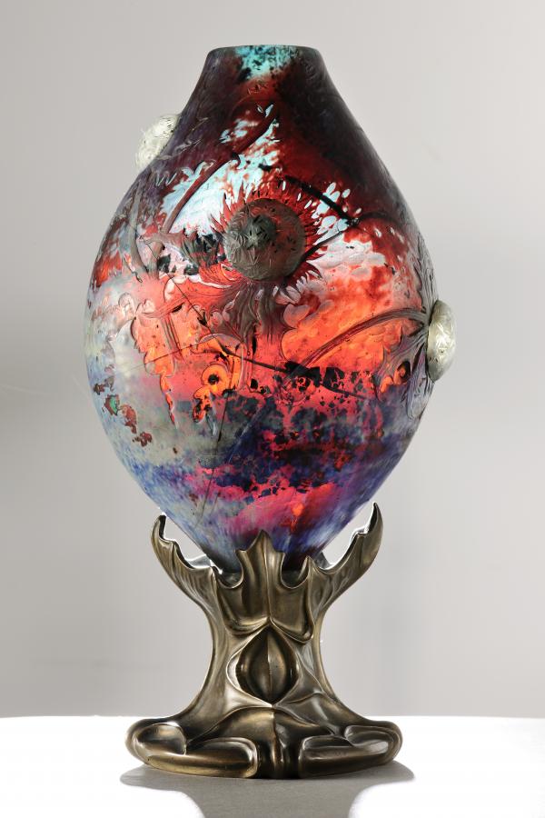 Émile Gallé (1846-1904), Vase orné de chardons, 1900