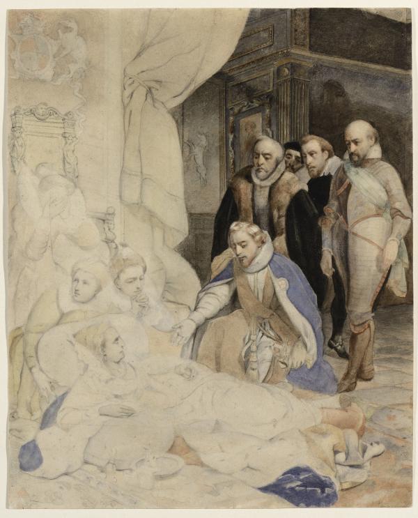 Paul Delaroche, Étude pour la Mort d’Élisabeth, reine d’Angleterre, en 1603